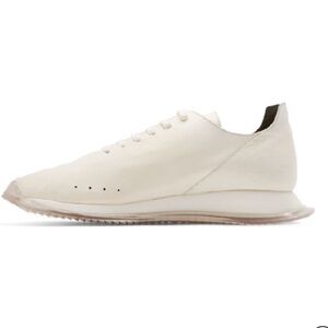 𝅺RICK Owens New Minimal Runner Sneaker In 110 Milk/Clear Size 7 EU37